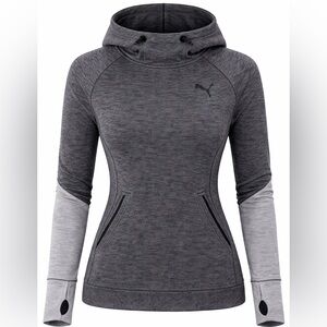 Puma Women’s Charcoal and Light Gray Hooded Pullover
